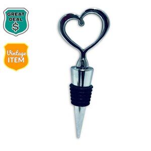 Heart Wine Bottle Stopper Decorative Metal Barware Kitchen Accessory.